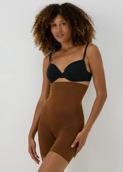 Brown Seamless Shapewear Shorts - Small Image 2