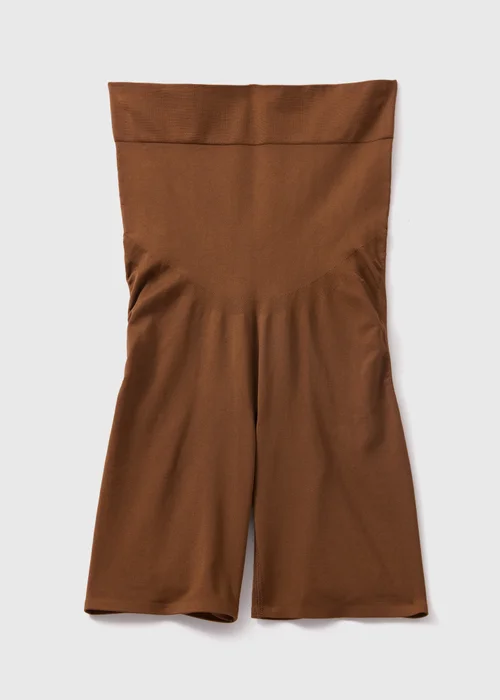 Brown Seamless Shapewear Shorts - Small Image 1