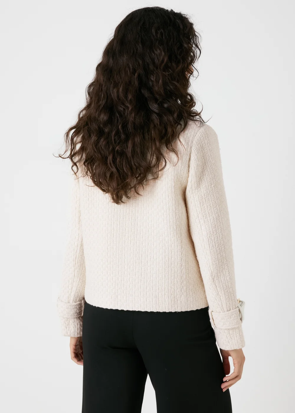 Et Vous Ivory Boucle Biker Jacket - 8 Image 2