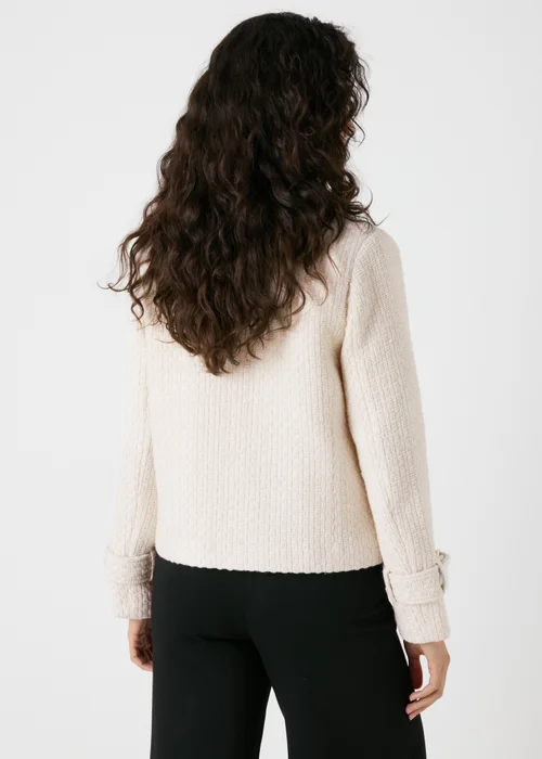 Et Vous Ivory Boucle Biker Jacket - 8 Image 2