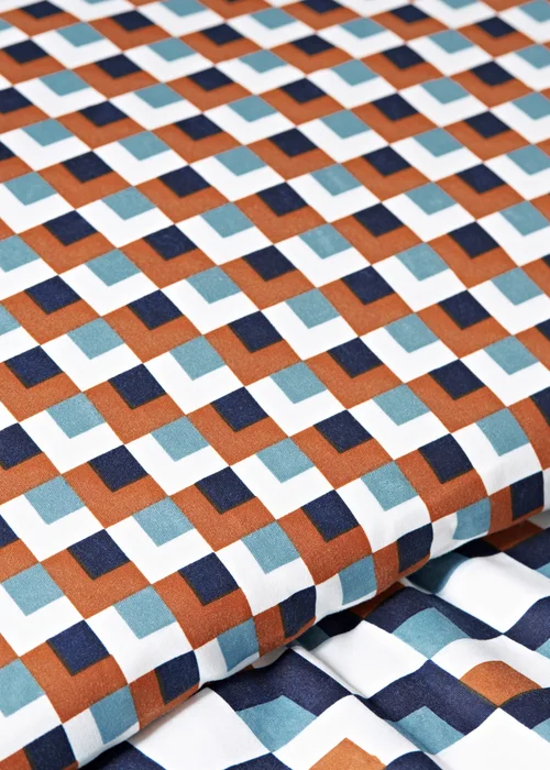Navy Geometric Duvet Set - Single Image 3