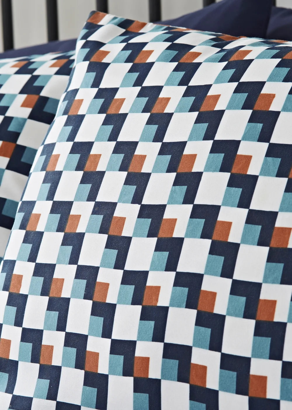Navy Geometric Duvet Set - Single Image 2