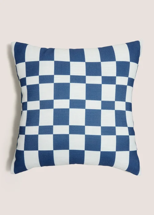 Green Reversible Checkerboard Cushion Image 1