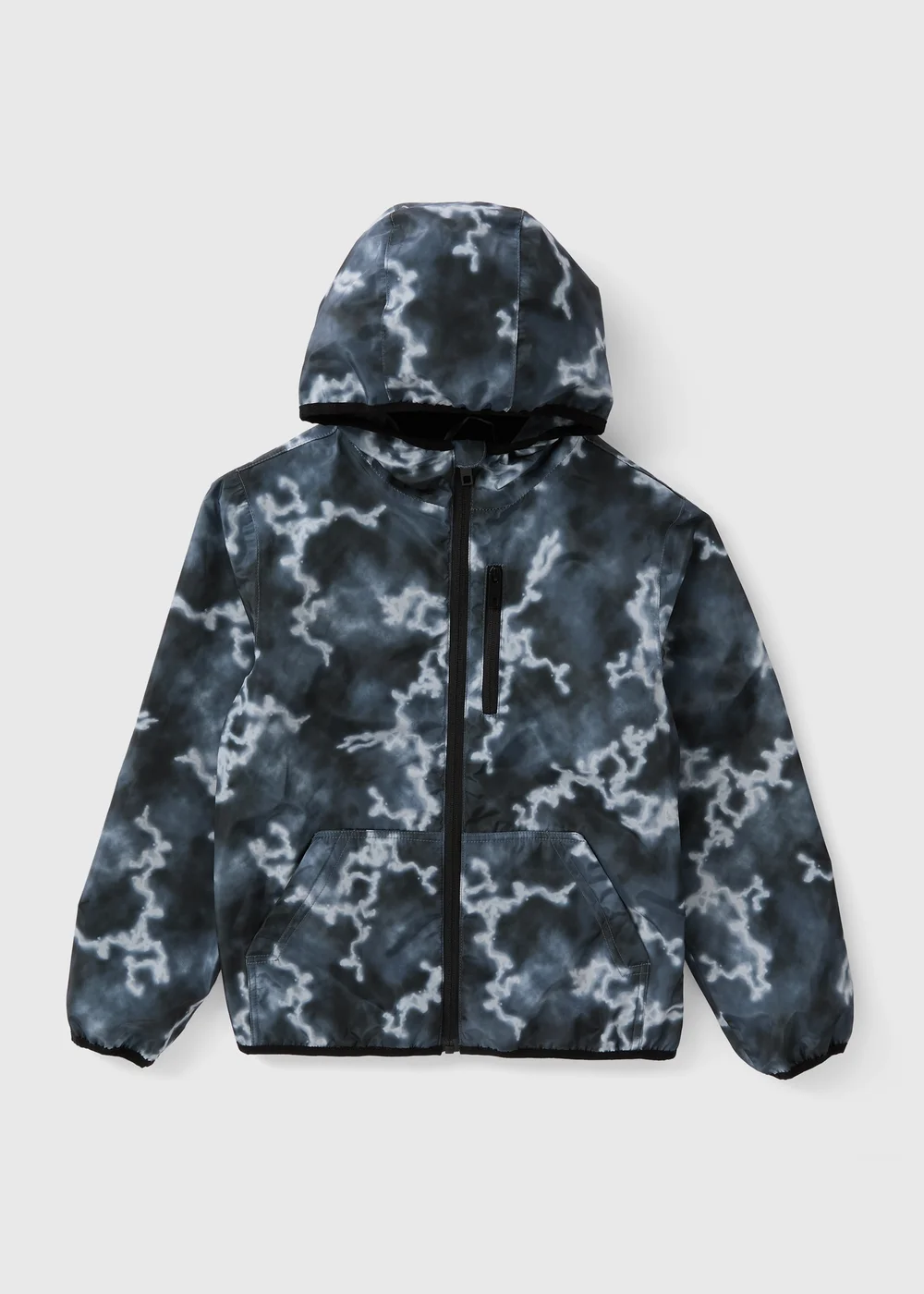 Boys Grey Printed Windbreaker Jacket (7-15yrs) - 7 Yrs Image 1