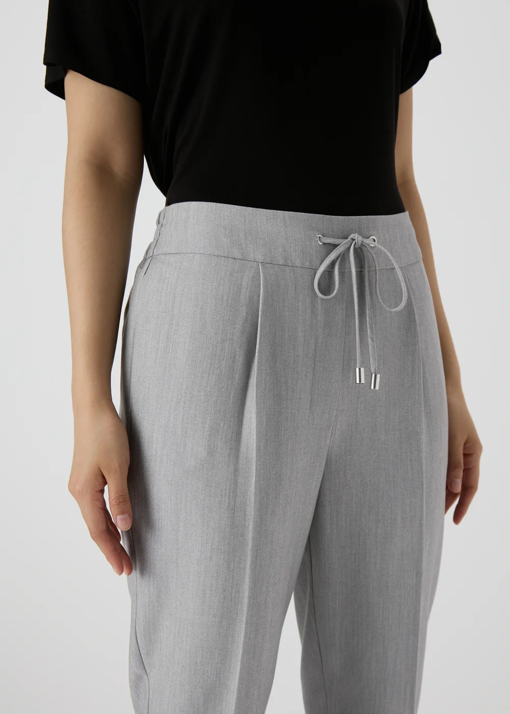 Et Vous Grey Tapered Trousers - 8 Image 3