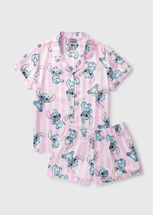 Disney Stitch Pink Pyjama Set - Size 8 Image 4
