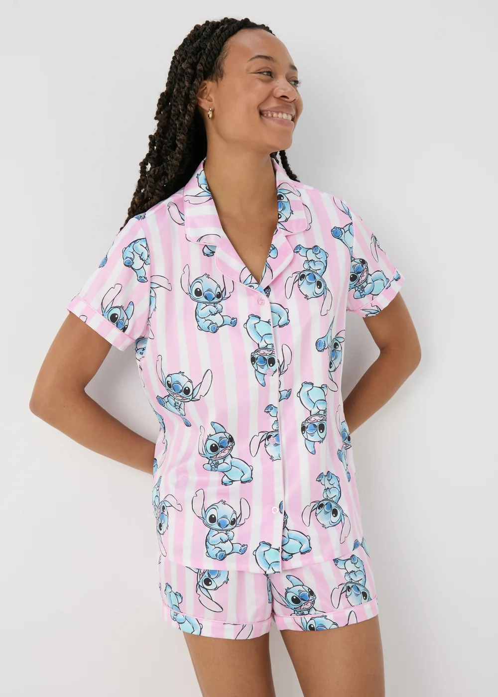 Disney Stitch Pink Pyjama Set - Size 8 Image 1