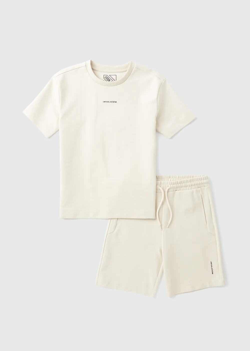 Boys Stone Oversized T-Shirt & Shorts Set (7-15yrs) - Age 7 Years Image 1