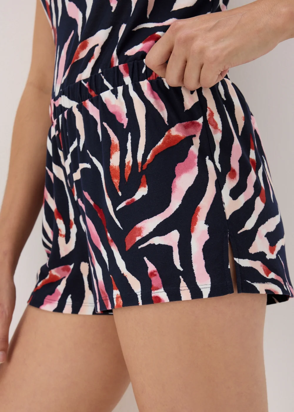 Navy Animal Print Pyjama Shorts - Extra small Image 3