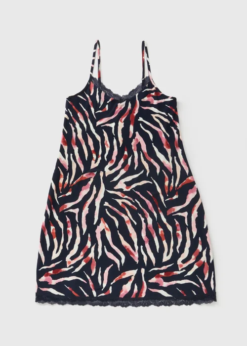 Navy Animal Print Chemise Nightie - Small Image 4