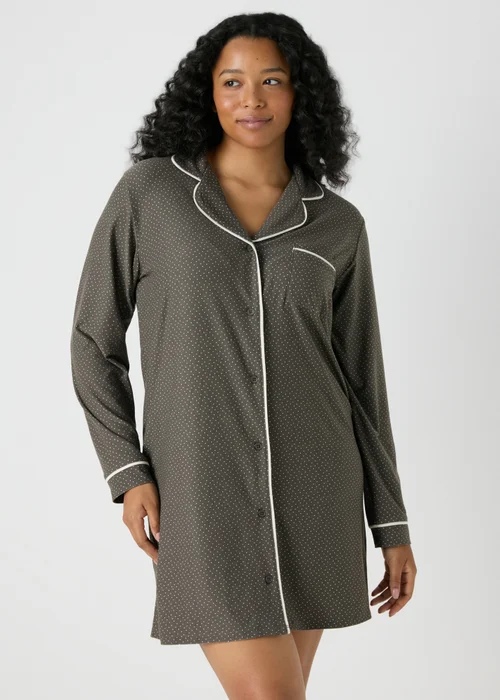 Black Spot Piped Nightie - Extra small Image 1