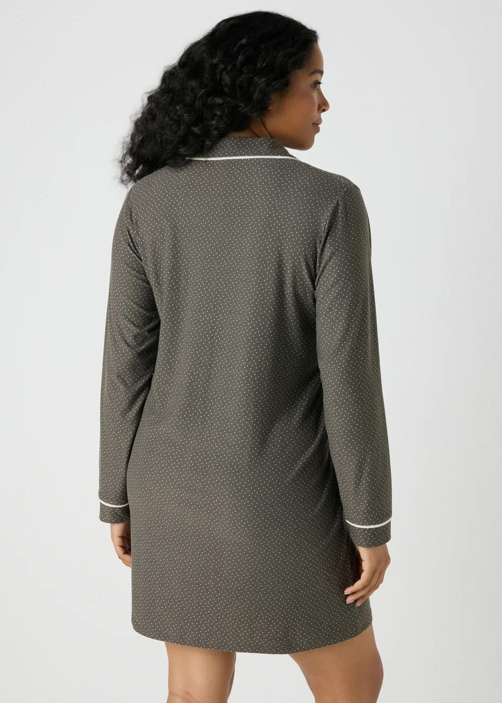 Black Spot Piped Nightie - Extra small Image 2
