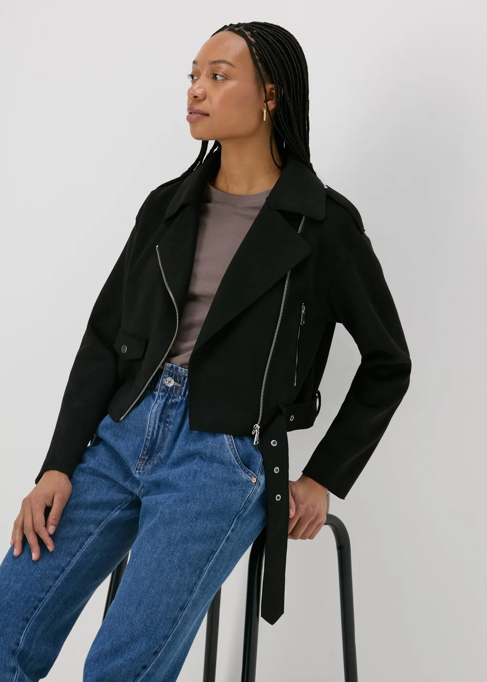 Black Suede Biker Jacket - 8 Image 4