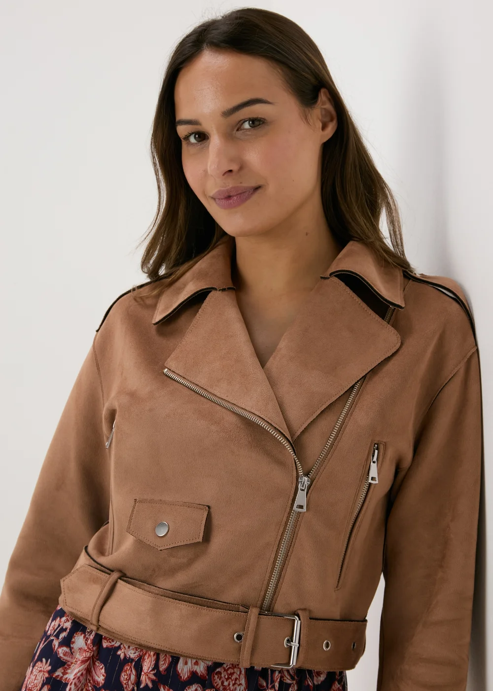 Stone Suede Biker Jacket - 14 Image 3