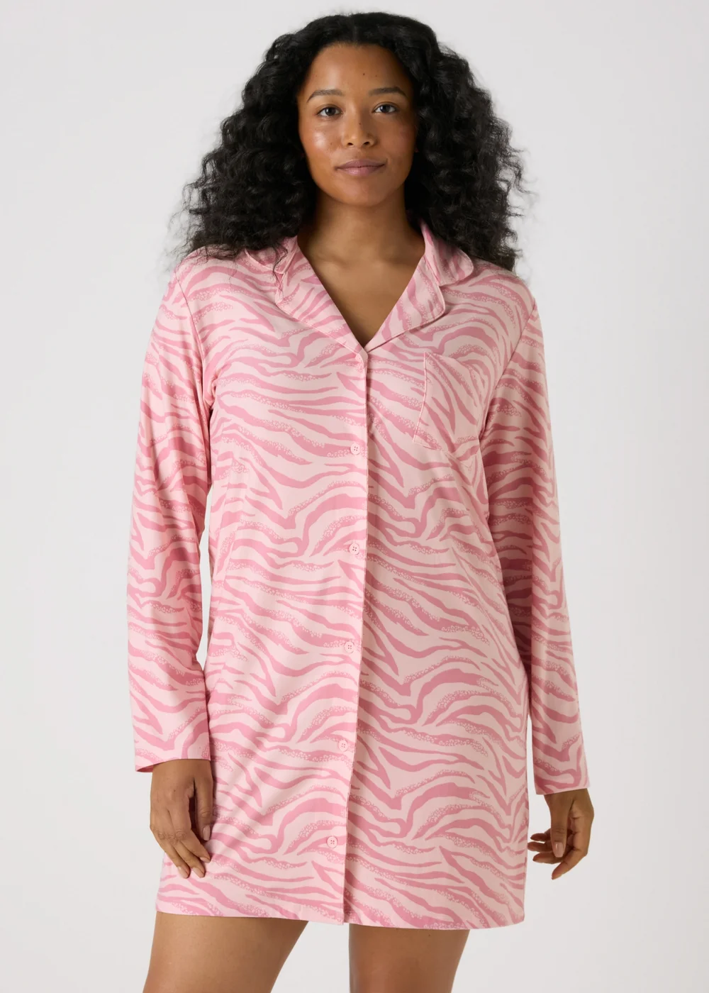 Pink Zebra Shirt Nightie - Extra small Image 1