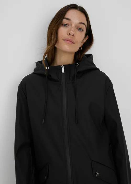 Black Rubberised Mac Jacket - 8 Image 3