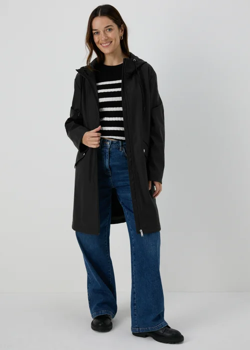 Black Rubberised Mac Jacket - 8 Image 1