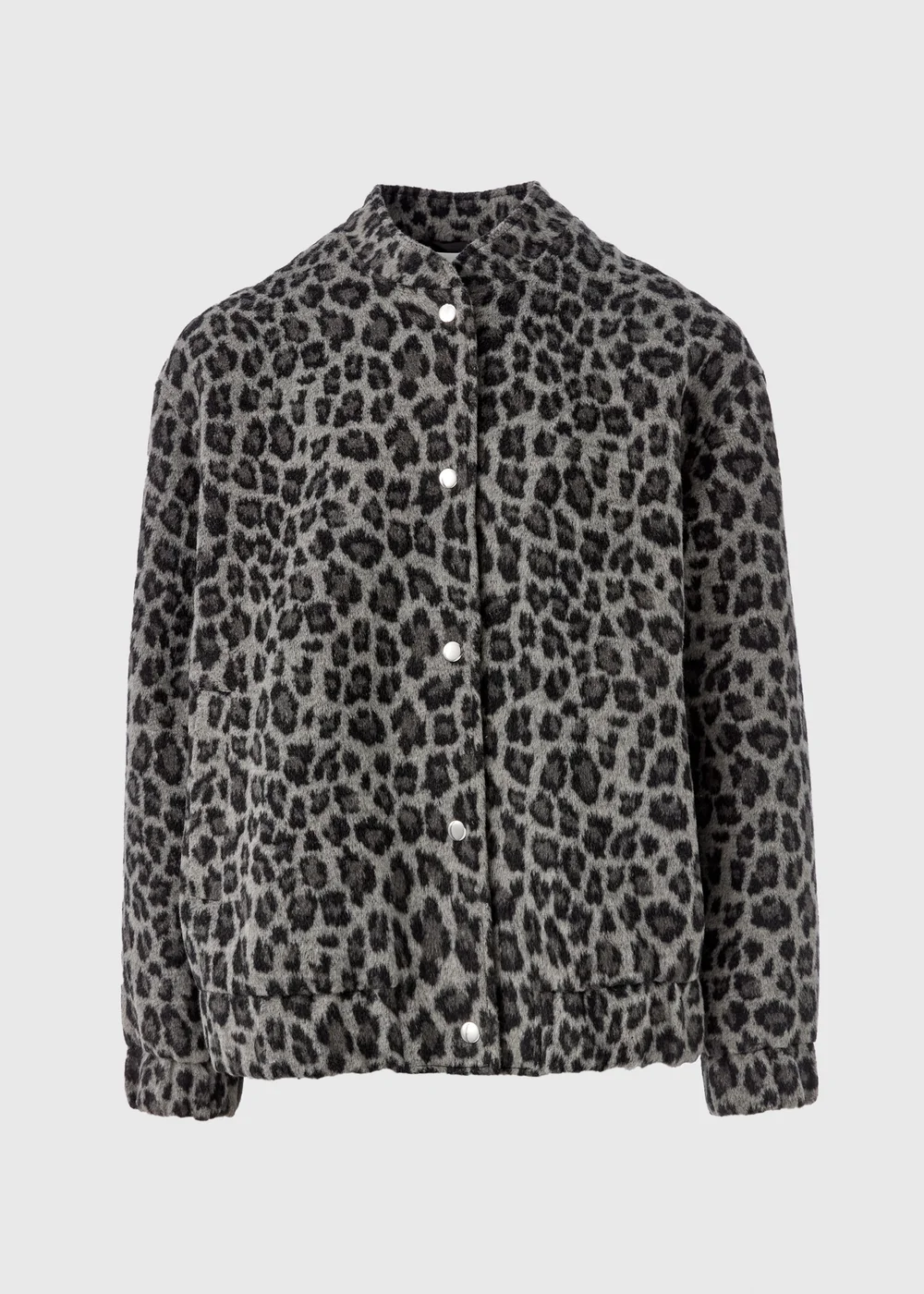 Grey Leopard Print Bomber Jacket - 8 Image 5