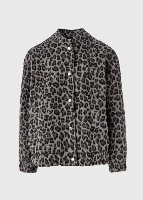 Grey Leopard Print Bomber Jacket - 8 Image 5