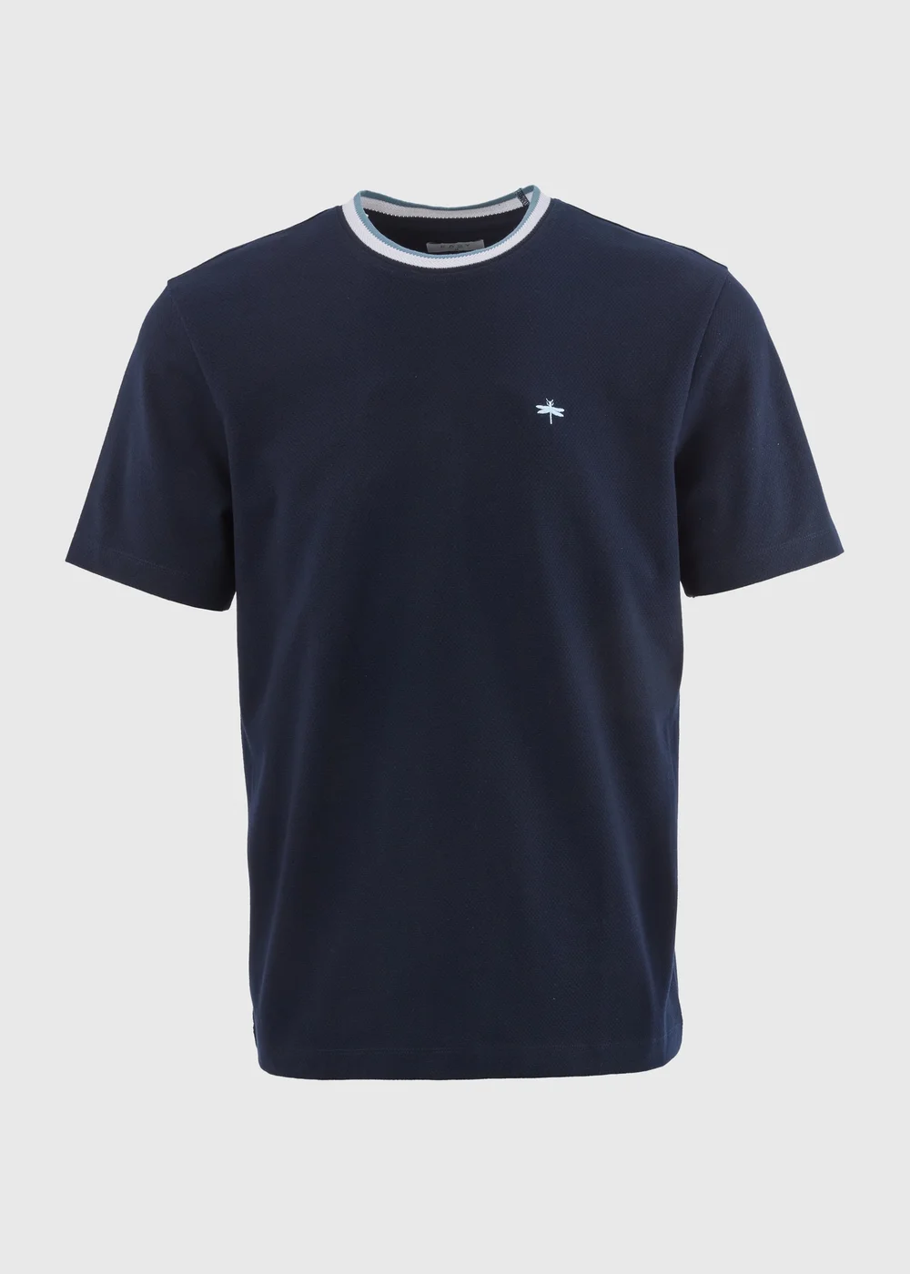 Navy Contrast Neck T-shirt - S Image 5