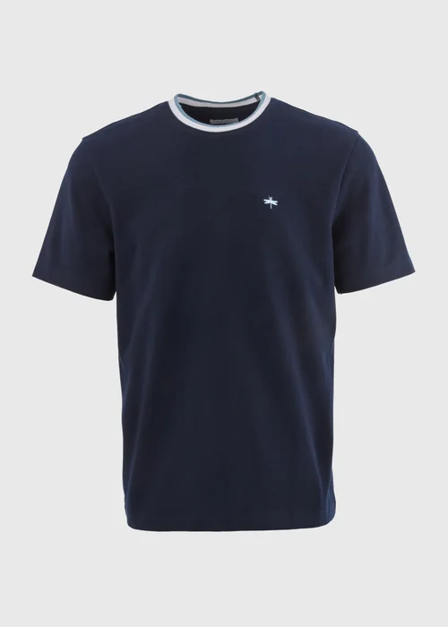 Navy Contrast Neck T-shirt - S Image 5