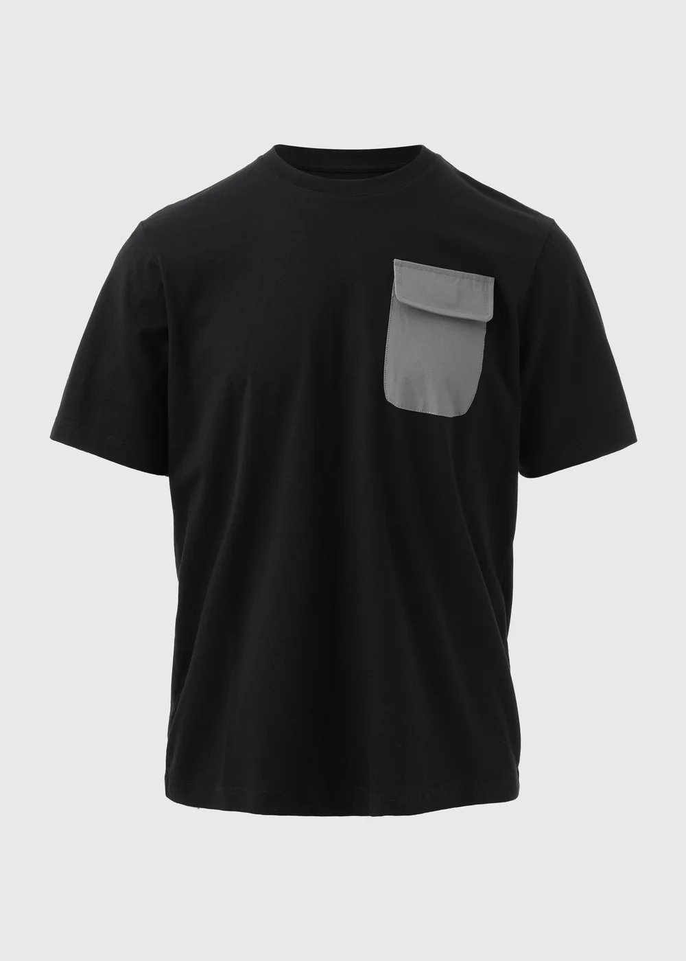Black Woven Grey Pocket T-Shirt - S Image 5