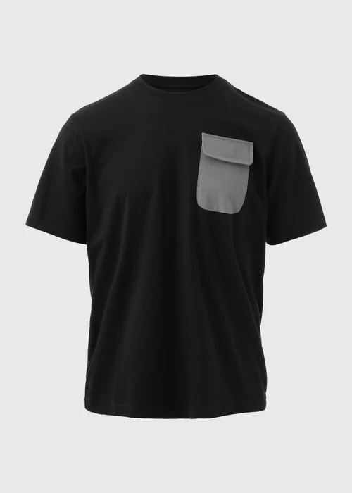 Black Woven Grey Pocket T-Shirt - S Image 5