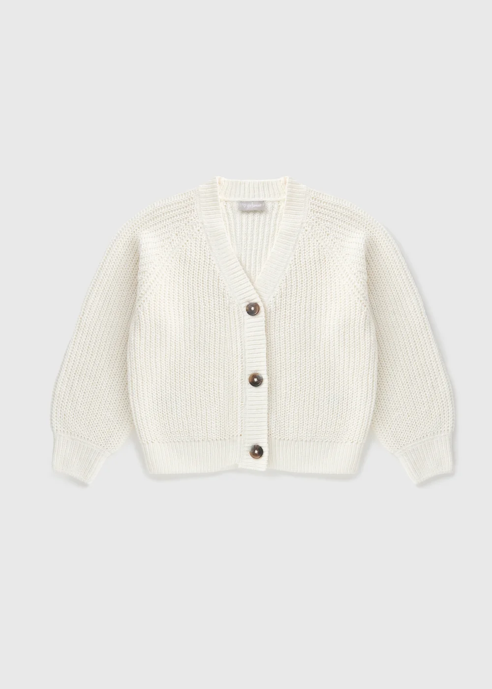 Girls Cream Knit Cardigan (7-15yrs) - 7 Yrs Image 1