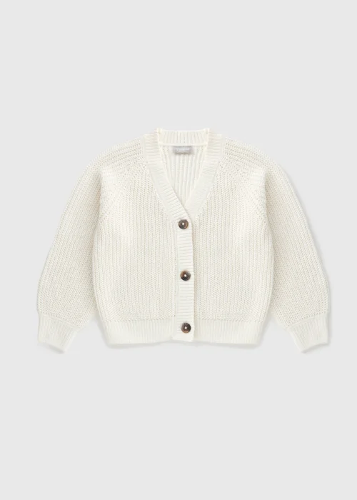 Girls Cream Knit Cardigan (7-15yrs) - 7 Yrs Image 1