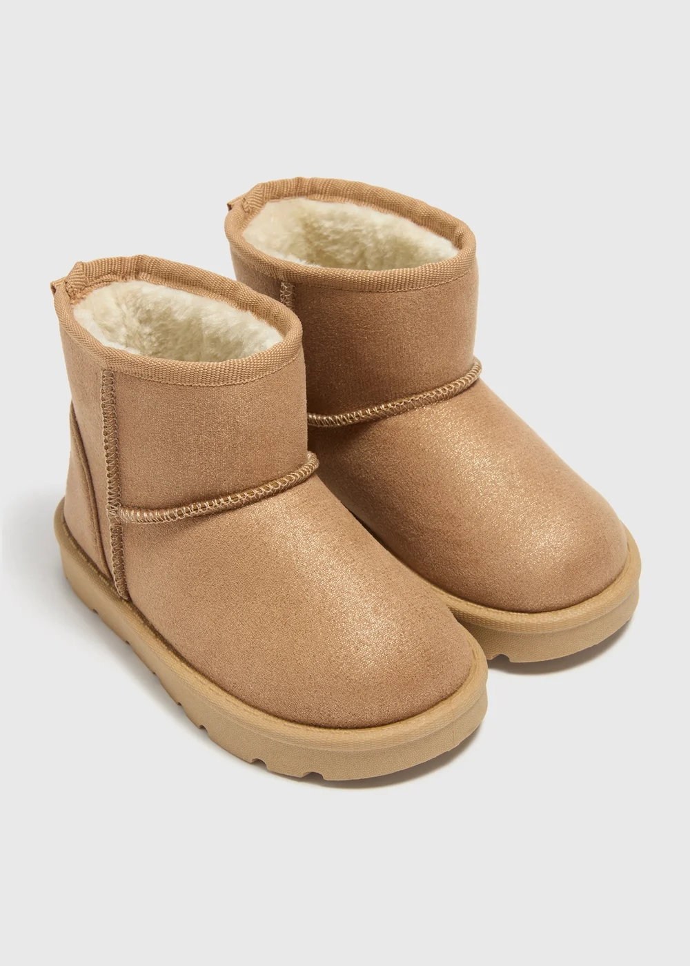 Girls Tan Snug Boots (Younger 4-9) - 6 Infant Image 2