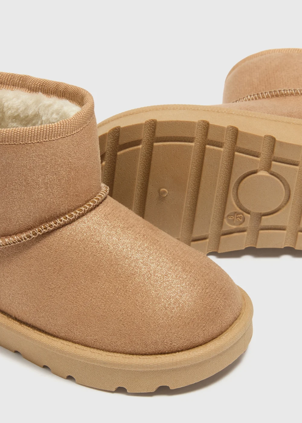 Girls Tan Snug Boots (Younger 4-9) - 6 Infant Image 3