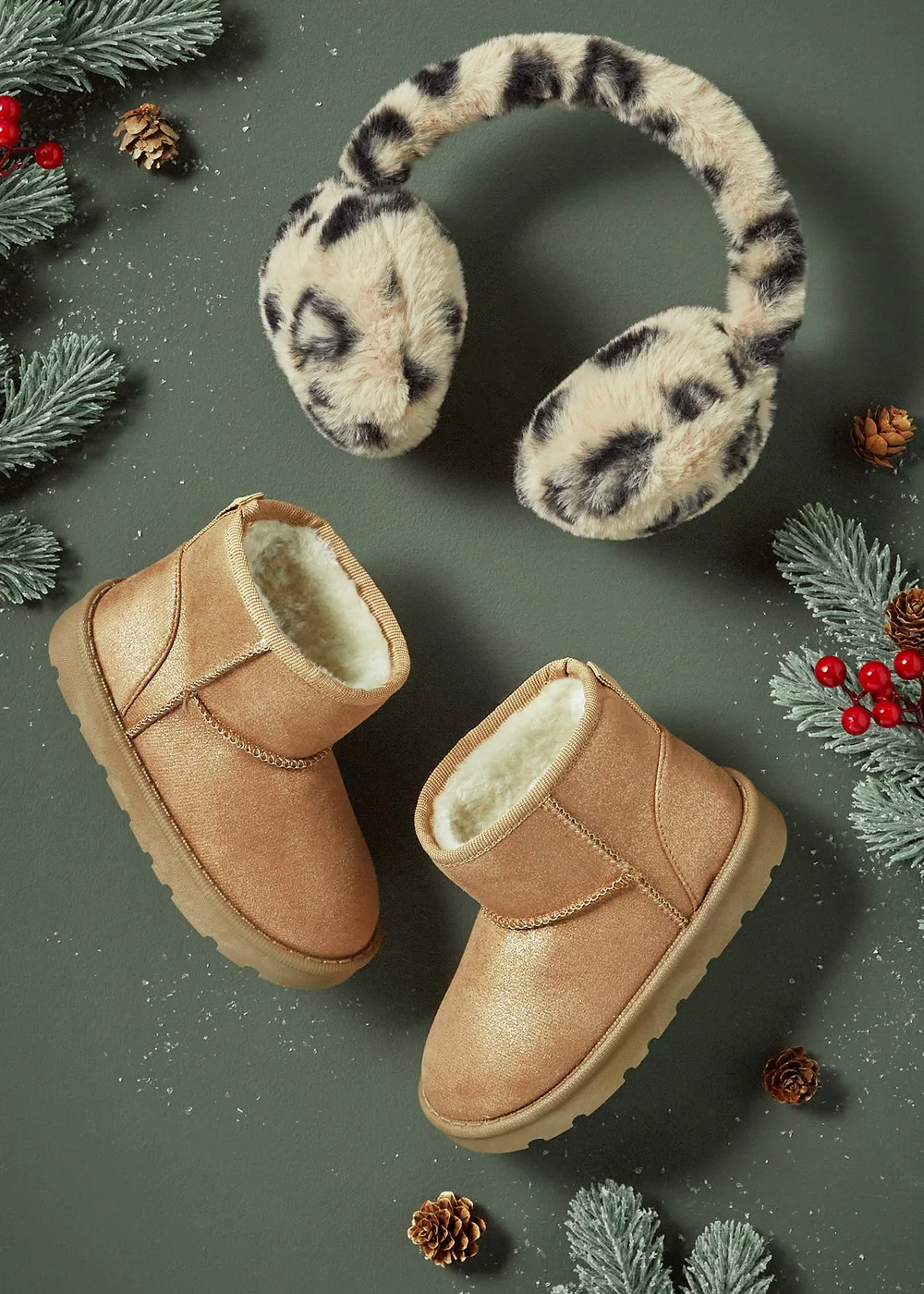 Girls Tan Snug Boots (Younger 4-9) - 6 Infant Image 1