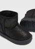 Girls Black Glitter Snug Boots (Younger4-9) - Size 4 Infants Image 2