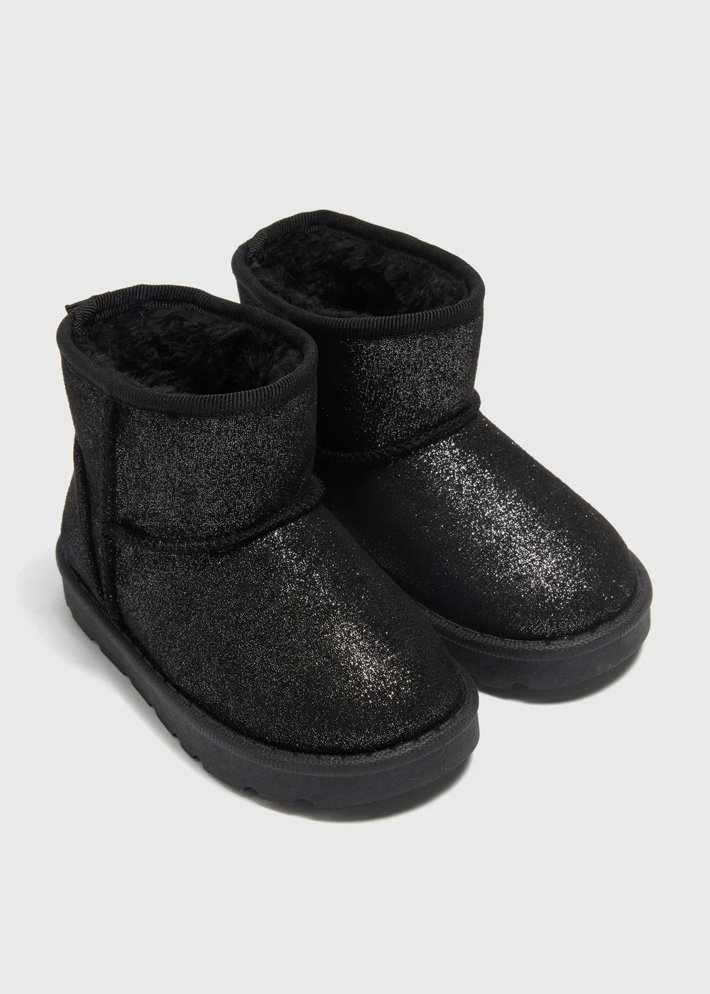 Girls Black Glitter Snug Boots (Younger4-9) - Size 4 Infants Image 1