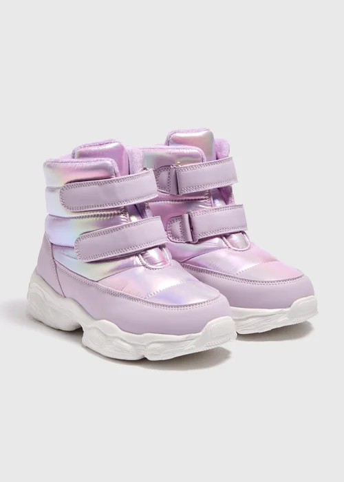 Girls Lilac Snow Boots (Younger 8- Older 2) - Size 1 Image 1
