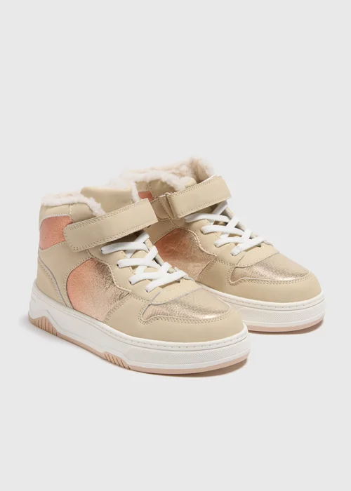 Girls Gold High Top Trainers (Younger 10-Older 5) - 1 Image 1