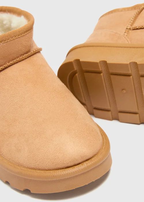 Girls Tan Snug Boots (Younger 10-Older 5) - Size 1 Image 2