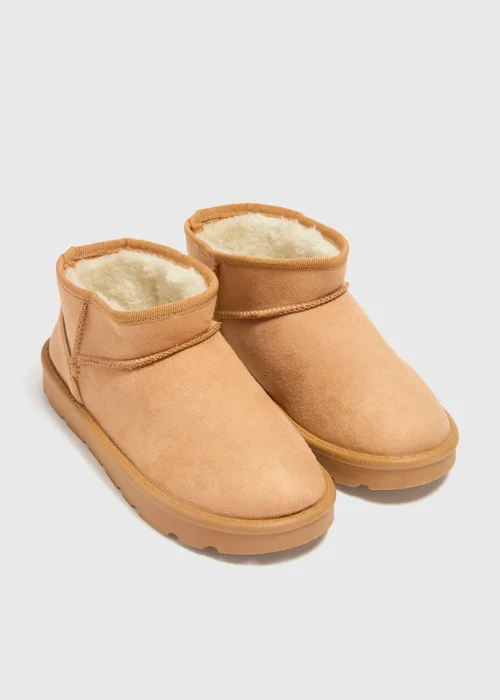 Girls Tan Snug Boots (Younger 10-Older 5) - Size 1 Image 1