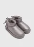 Girls Grey Bow Snug Boots (Younger 10-Older 5) - Size 10 Infants Image 1