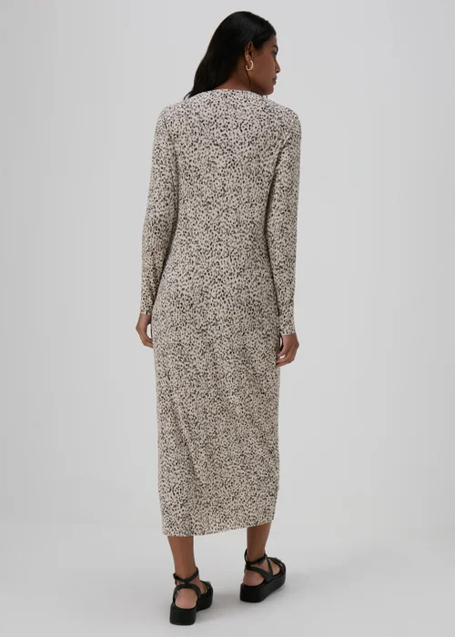 Cream Spot Print Plisse Midi Dress - 8 Image 2