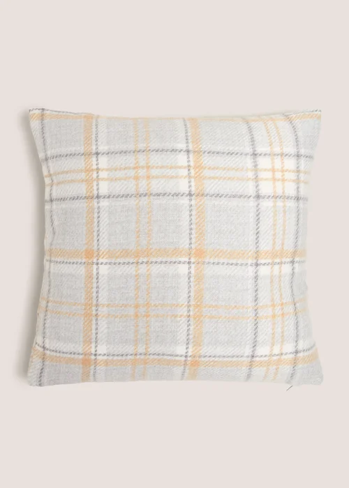 Yellow Check Cushion (43cm x 43cm) Image 1