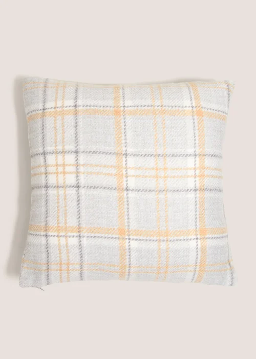 Yellow Check Cushion (43cm x 43cm) Image 2