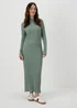 Green Plisse Midi Dress - Size 8 Image 1
