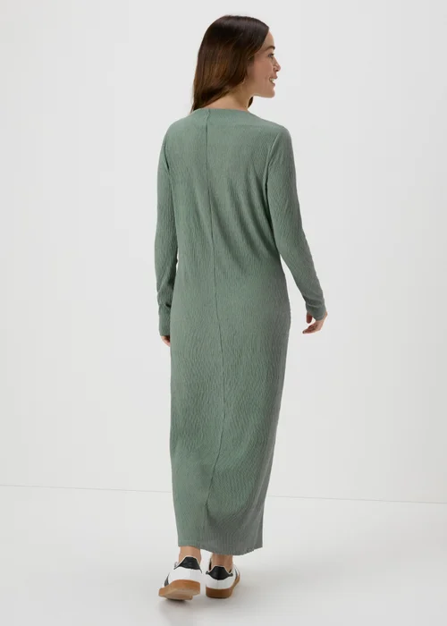Green Plisse Midi Dress - Size 8 Image 2