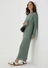 Green Plisse Midi Dress - Size 8 Image 4