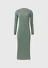 Green Plisse Midi Dress - Size 8 Image 5