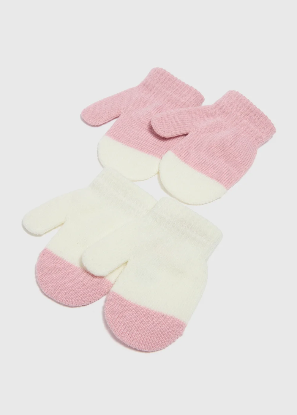 2 Pack Girls Pink Mittens - One Size Image 2