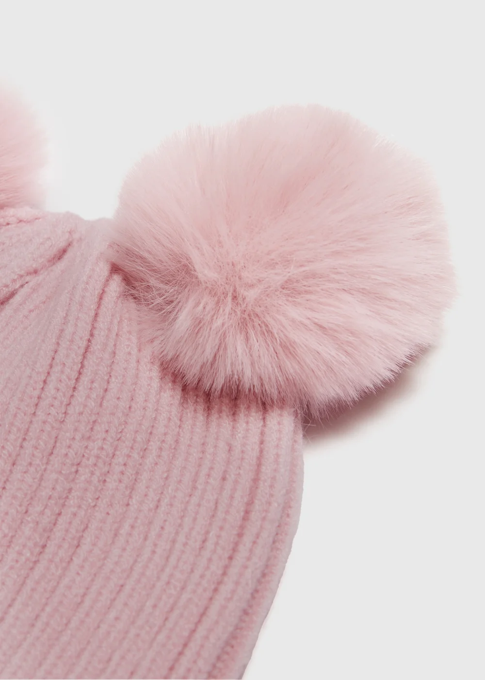 Girls Pink Double Pom Pom Beanie (3-13yrs) - Age 3 - 6 Years Image 2