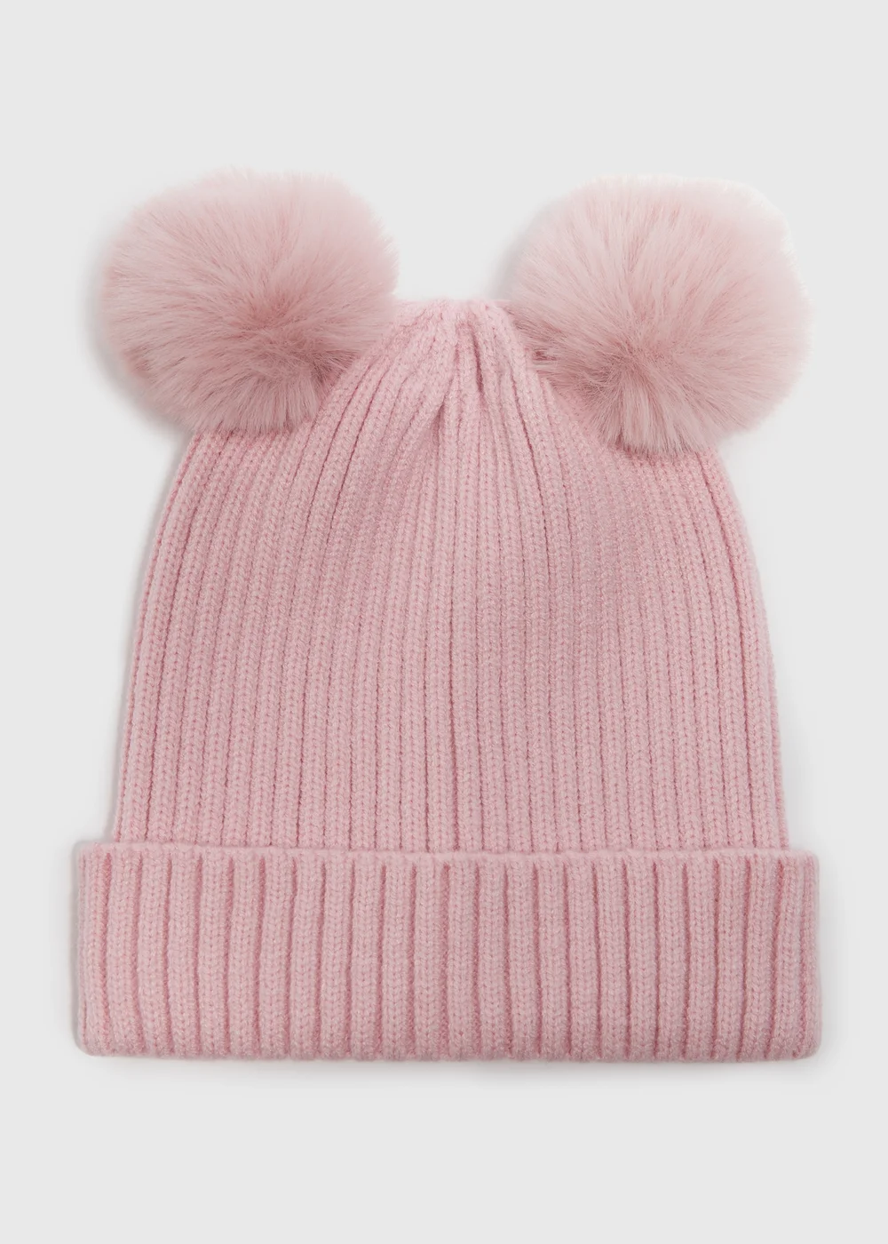 Girls Pink Double Pom Pom Beanie (3-13yrs) - Age 3 - 6 Years Image 1