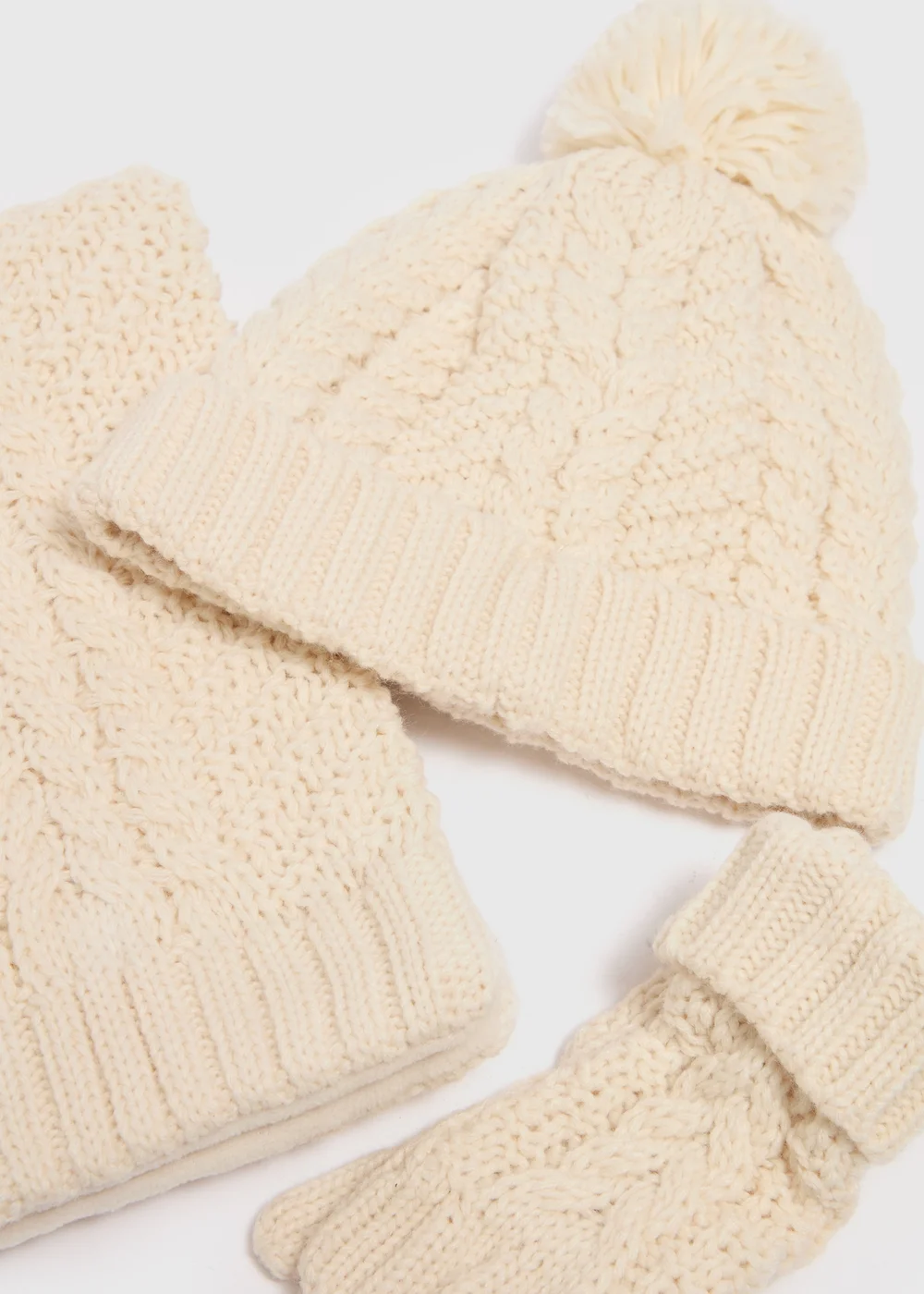 3 Pack Kids Cream Knit Snuggle Set (3-10yrs) - Age 3 - 6 Years Image 2